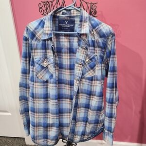 Western inpired Vintage Fit Lightweight Plaid Shirt